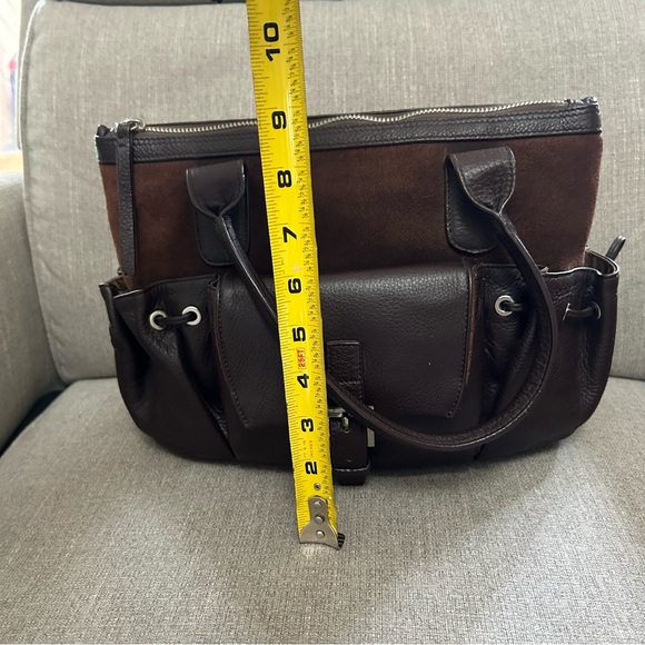 Borsetta Milano Handbag- pebble leather and suede brown - Picture 7 of 11